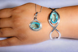 Statement ring, Blue topaz, Jewel of Love, Thick Silver band, East west oval stone, engagement ring, December birthstone