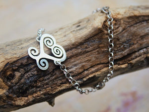 Mothers Day Gift, Silver Heart bracelet, Sankofa heart link bracelet,