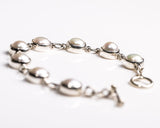 Pearl bracelet, sterling silver, natural, fresh water pearl link bracelet, pearl girl jewelry, wedding ensemble, chucks and pearls