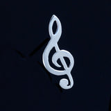 Tie tack lapel pin music treble clef Sterling silver unisex handmade artist signed cufflinks available