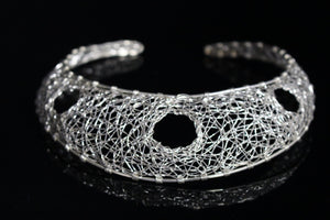 Silver Choker collar Necklace Meaning inside complex and beautiful Chester Allen storm within jewelry art hand woven unique gift for her
