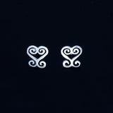 Heart earring, , Ghanaian Adinkra symbol jewelry, dainty, cute, sweet 16, gift for her, ancestor love