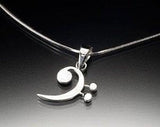 Tie tack lapel pin music treble clef Sterling silver unisex handmade artist signed cufflinks available