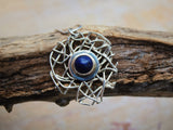 Unique Silver Lapis pendant handmade meaningful jewelry art by Chester Allen gift for people going thru transition