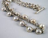 Pearl bracelet, sterling silver, natural, fresh water pearl link bracelet, pearl girl jewelry, wedding ensemble, chucks and pearls