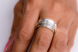 Silver fidget ring, size 5.5 band, handmade jewelry, artfully crafted silver ring