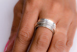 Silver ring, braided band, handmade mens jewelry, unisex made to size, artfully crafted silver ring jewelry by NOLA artist Chester Allen