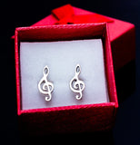 Music earrings, Silver stud earring, handmade, jewelry for rebirth, renewal, art series ,Universal groove, and the beat goes on,