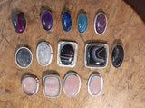 Mothers Day Gift, Silver Ring Black Stone Sardonyx August Birthstone Square outer shadowbox Stone of Strength Protection