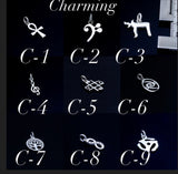 Music jewelry set, treble clef drop earrings necklace set, Sterling silver handmade jewelry, perfect for music persons gift