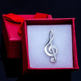 Music jewelry set, treble clef drop earrings necklace set, Sterling silver handmade jewelry, perfect for music persons gift