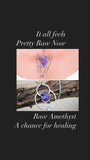 Purple Statement ring, Chevron amethyst oval gemstone stone ring, Gift for peace relaxation self discovery and healing