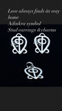 Gift for long distance relationship, Jewelry for eternal love, Adinkra symbol earring and charm,
