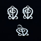 Gift for long distance relationship, Jewelry for eternal love, Adinkra symbol earring and charm,