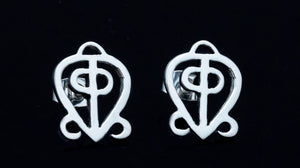 Love stud earring, Adinkra earrings for infinite love, jewelry for relationships, anniversary gift, couples gift ideas, Odo Nnyew Fie Kwan
