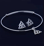 DNA Necklace, double helix pendant with Celtic Interlaced triqueta gift, sterling silver handmade Necklace science genetics jewelry