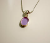 Purple sea glass necklace, oval seaglass pendant, August gift ideas, beach tropical jewelry, sea comers gift, summer memories