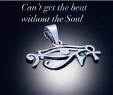 ankh Pendant,  unique music necklace, Egyptian symbols, bass clef gift,  eye of Ra, eye of horus, Goth gift, kemetic jewelry, thesilverman