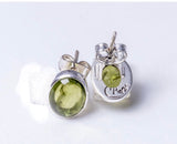 Peridot post earrings, August birthstone