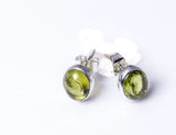 Peridot post earrings, August birthstone