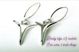 Unique Silver Earrings, Divine yet human figure, empty self, spiritual gift, buddhist, hindu, tai chi yoga inspired jewelry