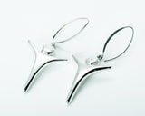 Unique Silver Earrings, Divine yet human figure, empty self, spiritual gift, buddhist, hindu, tai chi yoga inspired jewelry
