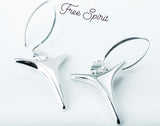 Unique Silver Earrings, Divine yet human figure, empty self, spiritual gift, buddhist, hindu, tai chi yoga inspired jewelry