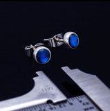 sapphire jewelry set, birthstone gift, dark blue stud earrings and charm set, September birthday gift
