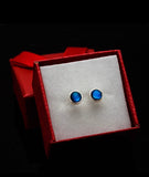 Sapphire blue earrings, small, round, dark blue, stud earring, Gemstone jewelry for man or woman, September birthday gift