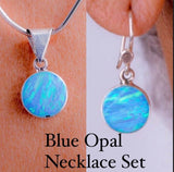 Blue Opal Necklace, October birthstone, birthday gift, blue drop pendant, spiritual healing, luck, love, heart chakra, loyal