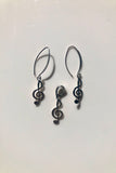 Music note jewelry set, treble clef necklace and earrings set, music jewelry gift for student, teacher, Dj, girlfriend