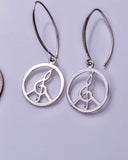 Peace sign Earrings, Music inspired, treble clef jewelry Handmade sterling silver power of love dangle earrings