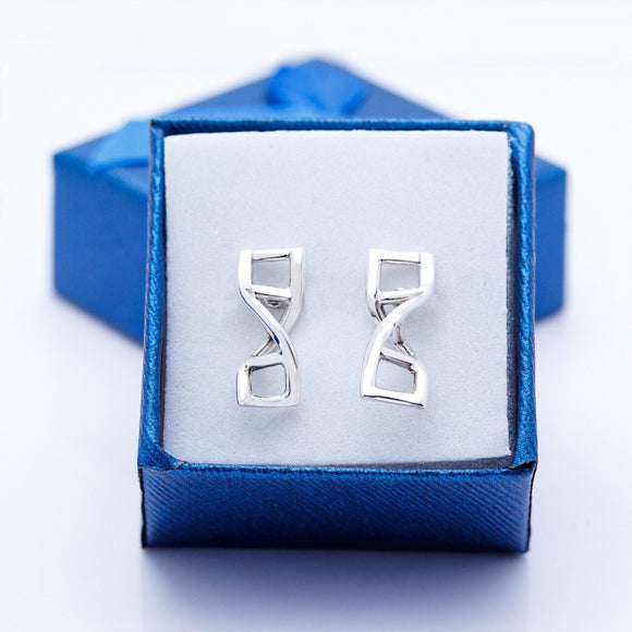 DNA earrings, Double Helix stud earrings, Science inspired handmade jewelry gift
