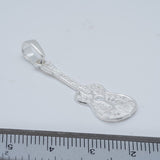 Acoustic guitar necklace, music jewelry gift, sterling silver pendant