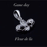 Fleur de lis Necklace Set handmade sterling silver gift,  signed by New Orleans jewelry artist Chester Allen