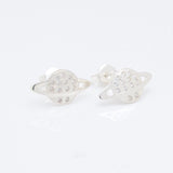 Saturn stud earrings, Planet earrings, sterling silver
