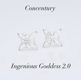 Silver stud Concentric earrings, geometric jewelry gift
