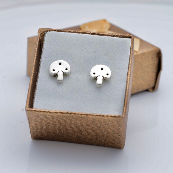 Mushroom stud earrings, Birthday gift for her