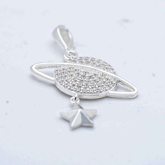 Saturn necklace, Planet pendant