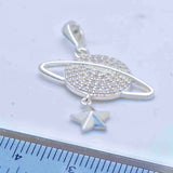 Saturn necklace, Planet pendant