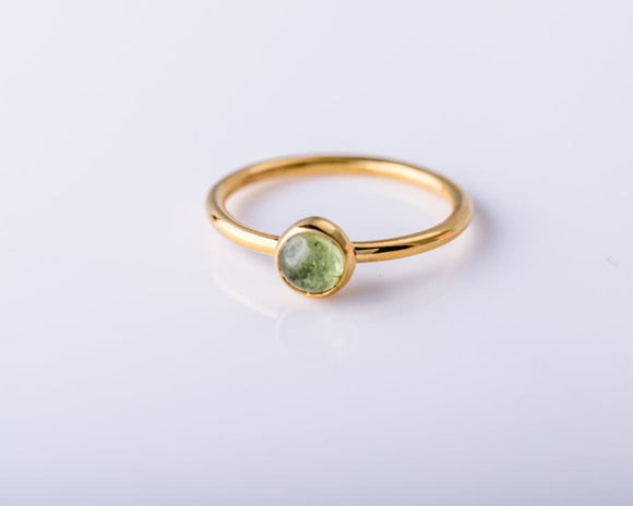 Small peridot ring, heart chakra giftSeptember birthstone