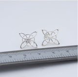 Silver stud Concentric earrings, geometric jewelry gift