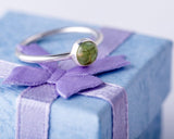 Peridot ring, Mom  to daughter, minimalist jewelry, sterling silver, handmade ring