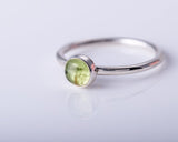 Peridot ring, Mom  to daughter, minimalist jewelry, sterling silver, handmade ring
