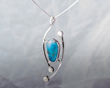 Gift for healing and new beginnings,  Turquoise necklace with moonstone, December birthstone gift