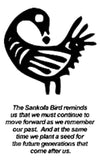 Sankofa bird necklace, Sterling silver handmade jewelry gift for remembering to honor elders, ancestors