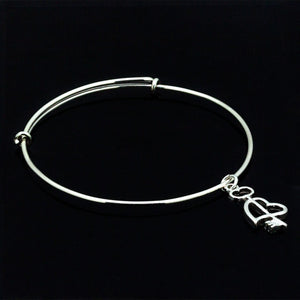 Heart charm bracelet, cupids arrow charm, Valentines Day Gift