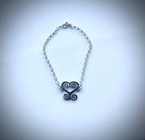 Silver Heart bracelet, Sankofa heart link bracelet, Adinkra symbol jewelry, heart gift for girlfriend