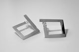 Geometric Hoop earrings, square post 1 inch diameter flat Earrings