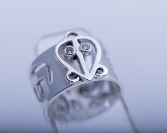 Love symbol ring, silver Adinkra band for infinite love, jewelry for relationships, anniversary couples gift ideas, Odo Nnyew Fie Kwan
